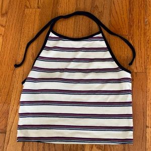 Striped Halter Crop Top